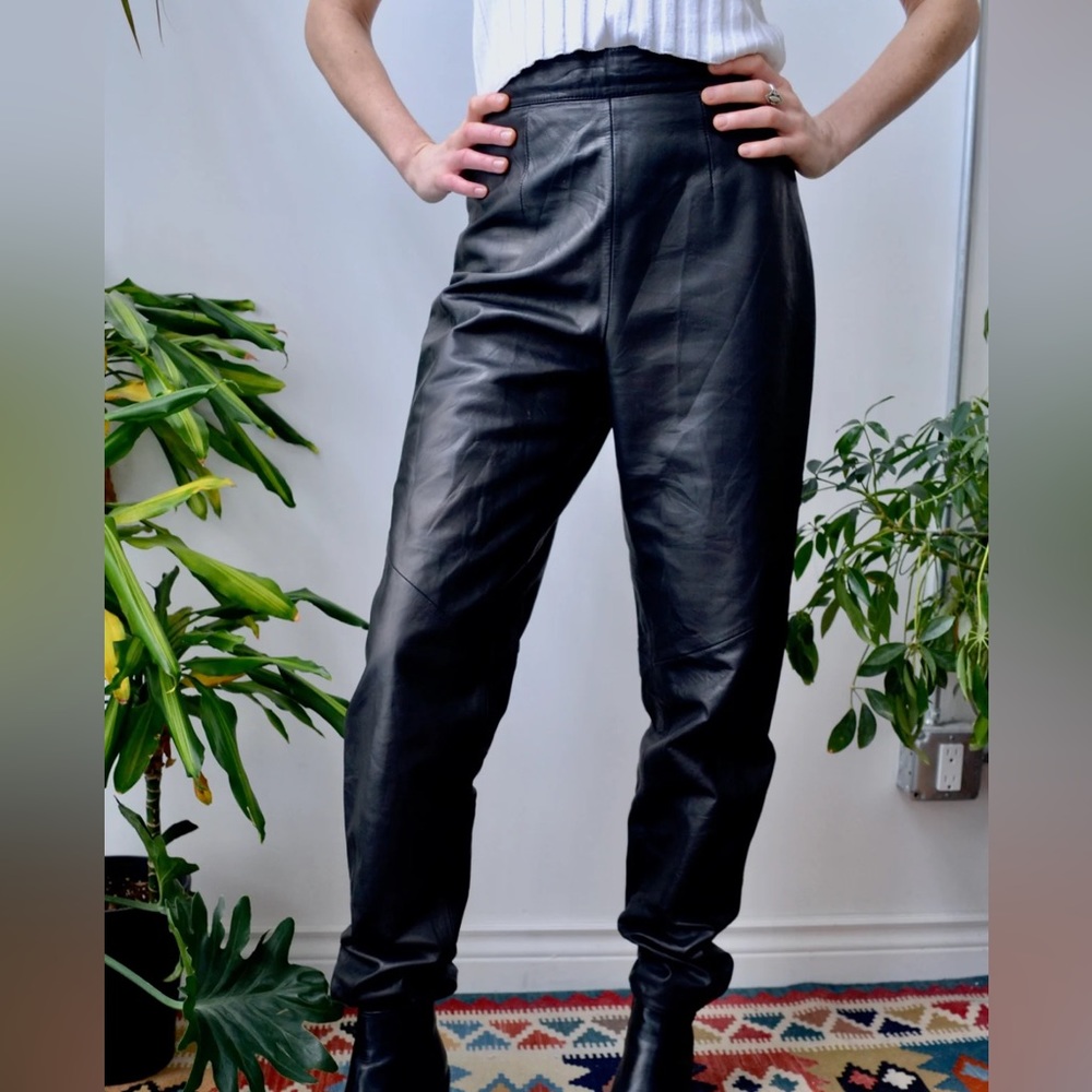 Danier 80s Buttery Leather High Waist Trousers